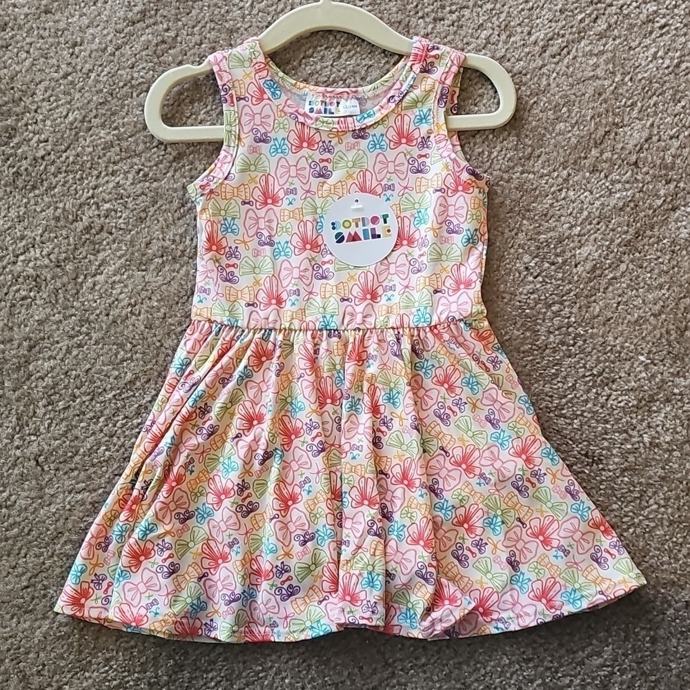 Dot Dot Smile Pink Bow Tank Dress 12 24 Months